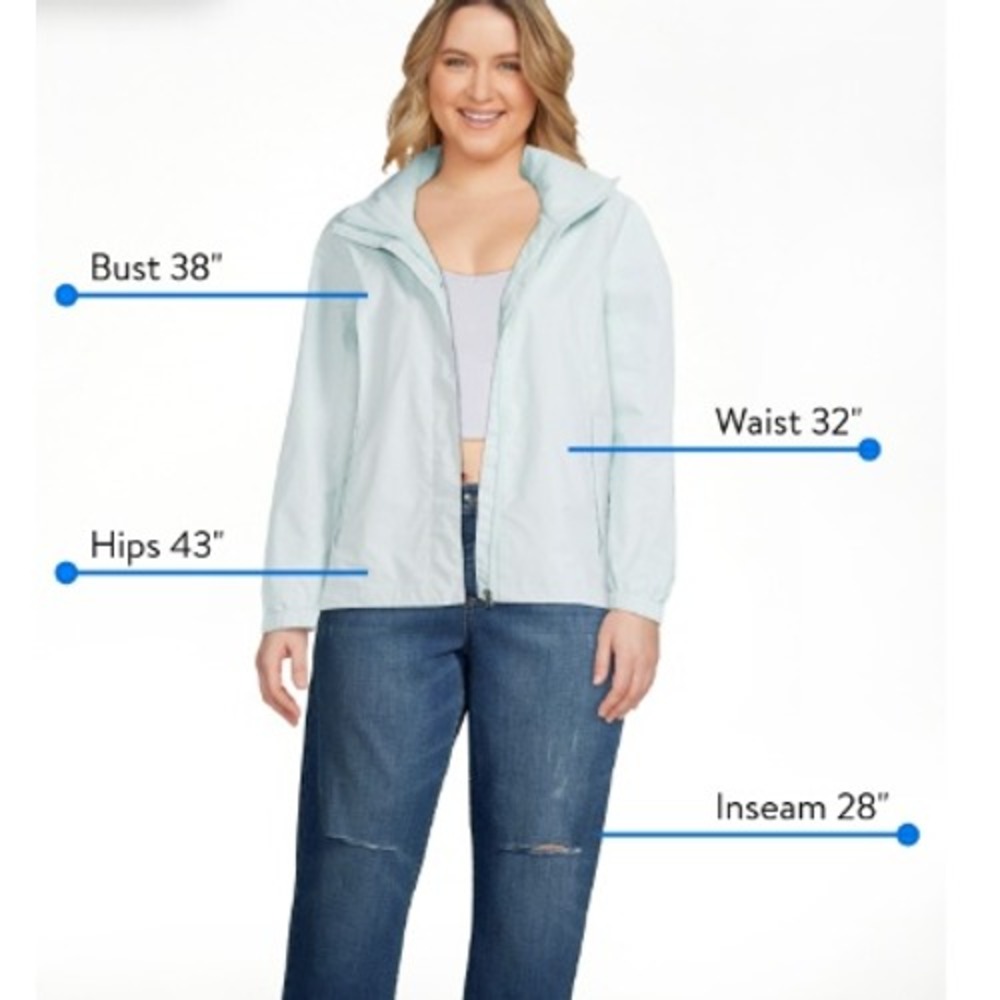 Swiss Tech Performance Water‎ Resistance Rain Jacket Hood Warm Medium Blue